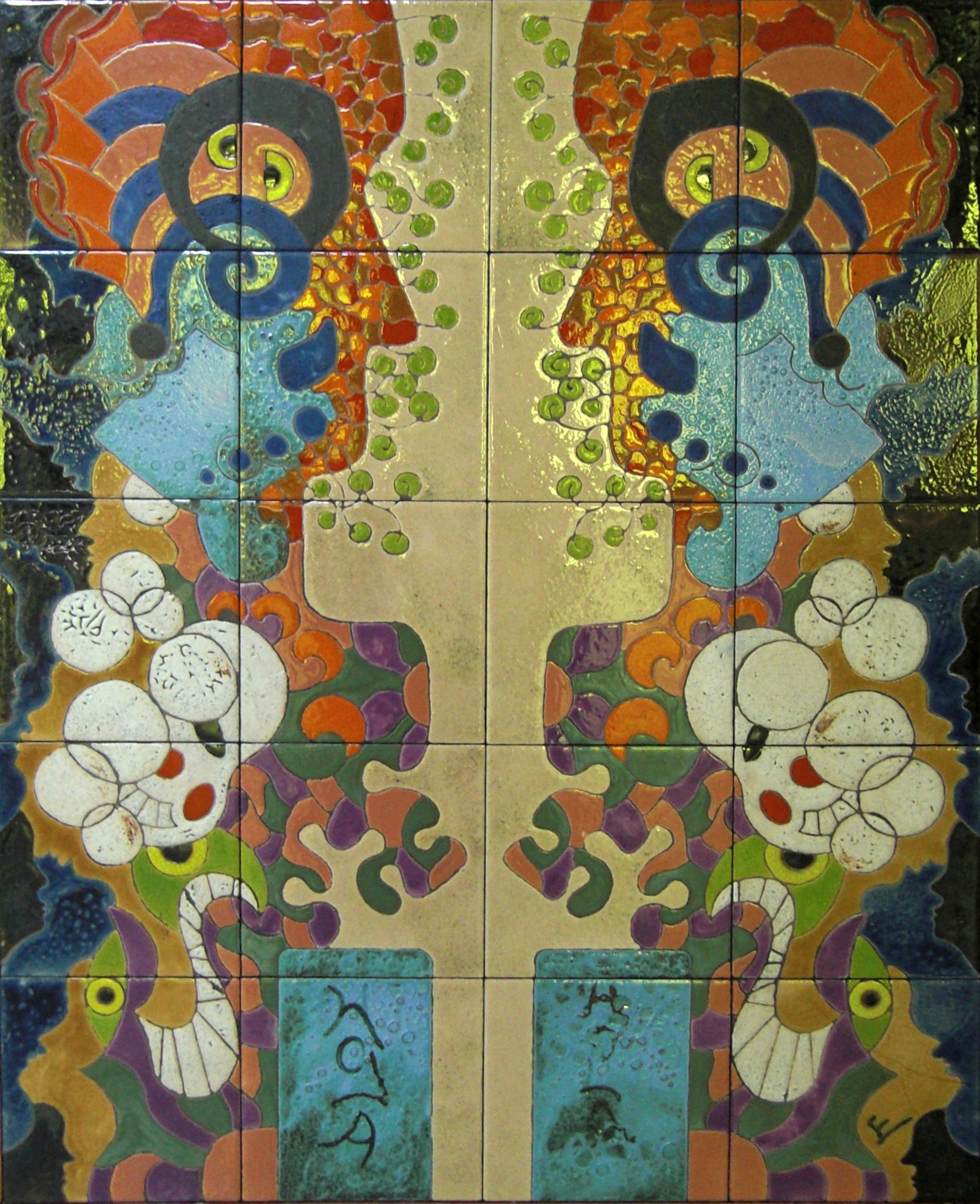 surrealismo simétrico en azulejos