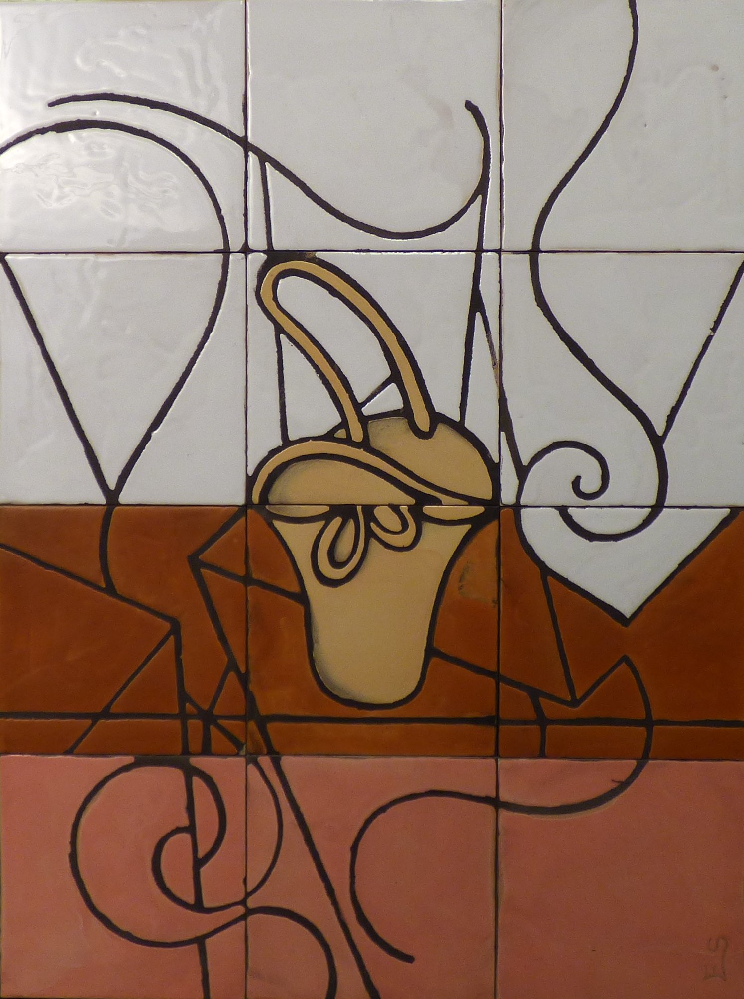 bodegon en mural de ceramica de gramala