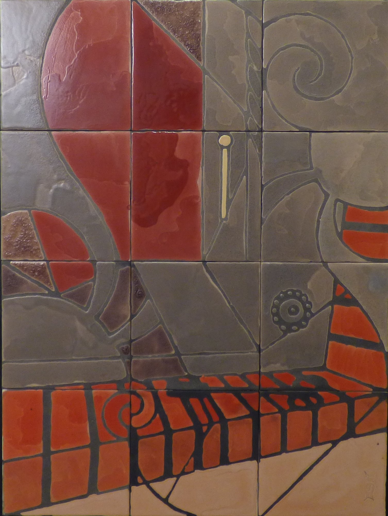 bodegon en mural de ceramica de gramala