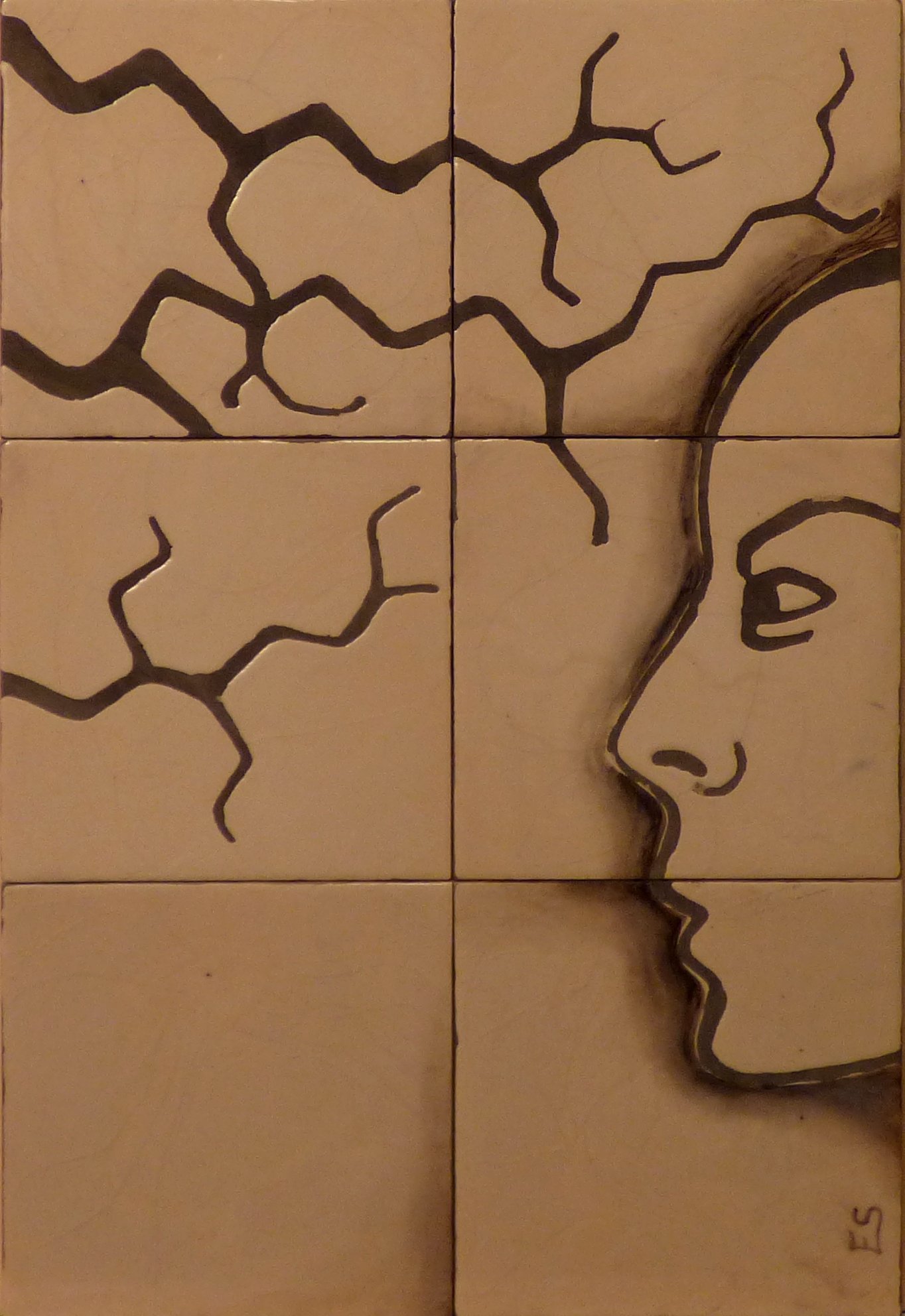 mural de ceramica con degradado bajocubierta